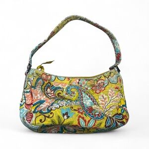 Vera Bradley yellow  shoulder bag with zipper closure
Flower design